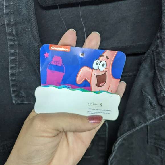 Nickelodeon Sponge Bob Unisex Black Jean Jacket L - Picture 4 of 8